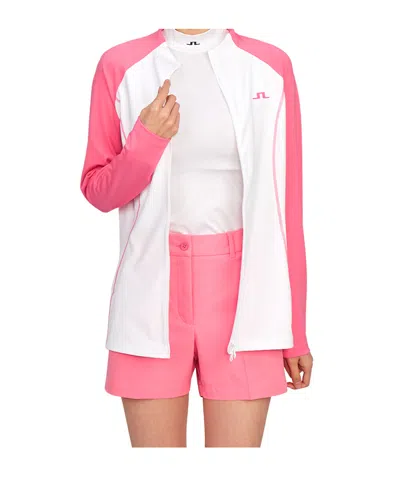 J. Lindeberg Zippered Long-sleeved Casual Jacket In White