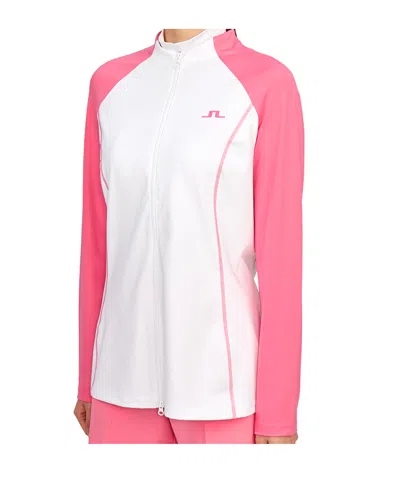 J. Lindeberg Zippered Long-sleeved Casual Jacket In White