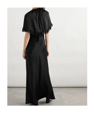 Chloé Lace-cape Maxi Dress In Black