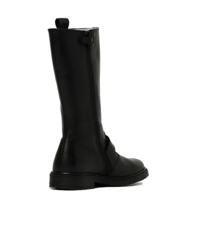 Monnalisa Embellished Pull-on Knee-high Boots In Black