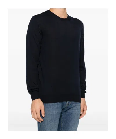 Fedeli Round-neck Long-sleeve Top In Blue