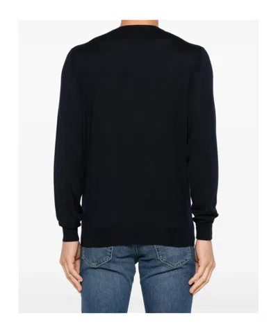 Fedeli Round-neck Long-sleeve Top In Blue