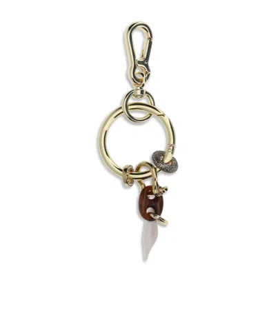 Benedetta Bruzziches Chatelaine Shell Keychain In Gold