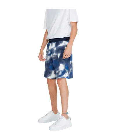 Armani Exchange Blue Cotton Short In Blue