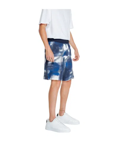 Armani Exchange Blue Cotton Short In Blue