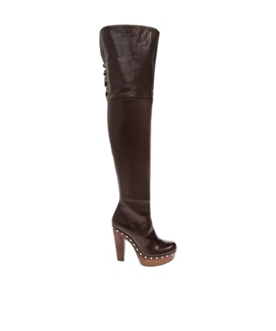 Chloé Leather Lola Over-the-knee Boots 130 In Brown
