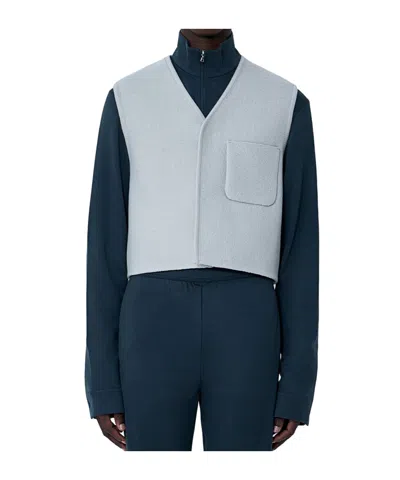 Rier Patch-pocket V-neck Gilet In Gray
