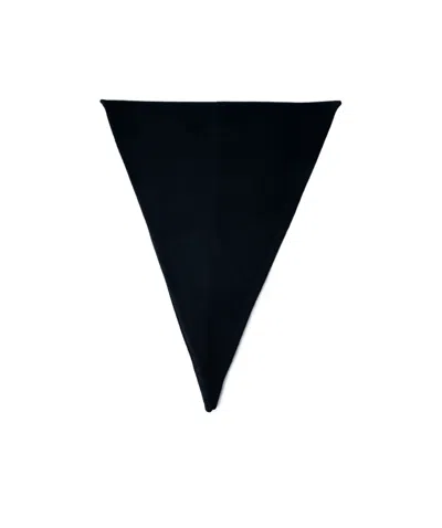 Rier Mini Triangular Wool Scarf In Black
