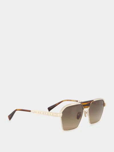 Balmain Sergeant Sunglasses In Gold