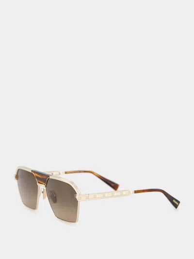 Balmain Sergeant Sunglasses In Gold