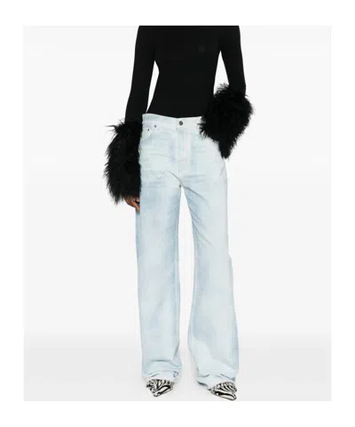 Haikure Five-pocket Belt-loop Jeans In Blue