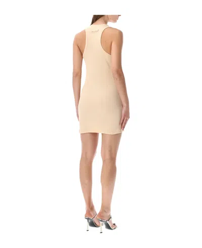 Jean Paul Gaultier Womens Nude Ribbed Sleeveless Cotton-jersey Mini Dress In Gold