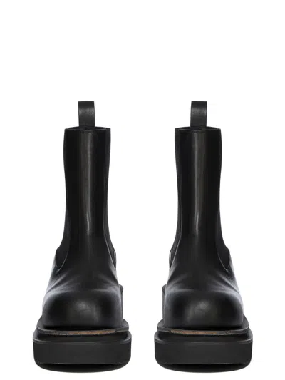Rick Owens Chunky Sole Ankle Boots With Elastic Panels In Black