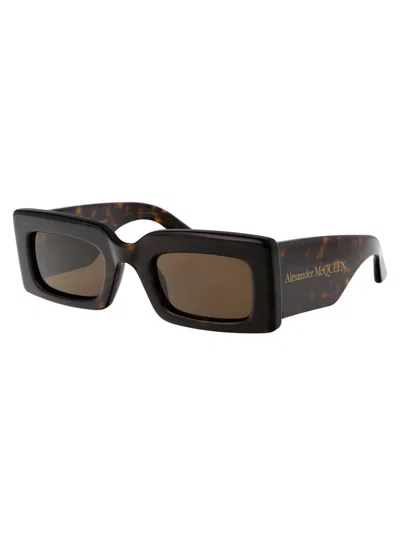 Alexander Mcqueen Mcqueen 50mm Rectangular Sunglasses In Brown
