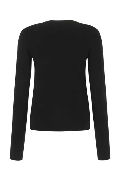 Alexander Mcqueen Black Stretch Wool Blend Sweater In Black