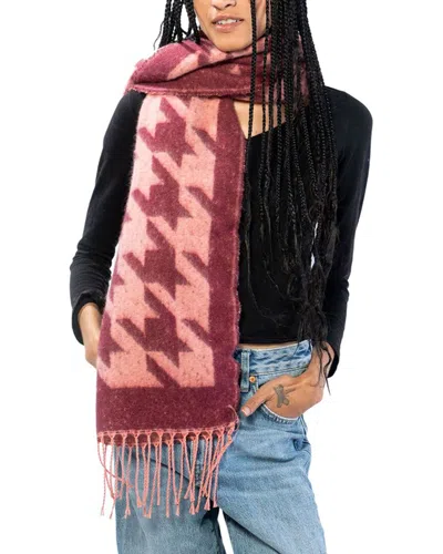 Marcus Adler Houndstooth Scarf In Red