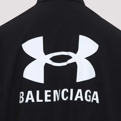 Balenciaga Shrunk Activewear Black Stretch Nylon Windbreaker Jacket In Black