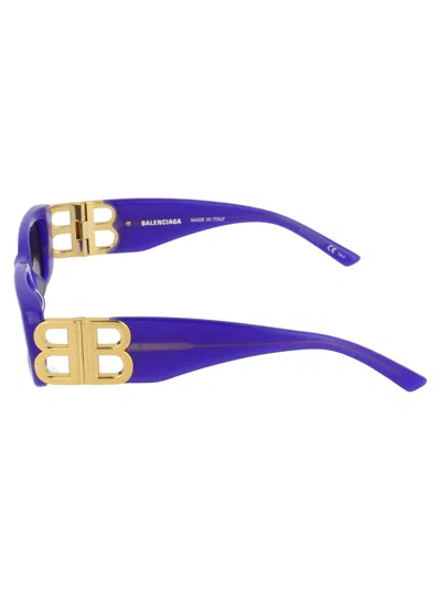 Balenciaga Rectangle-frame Sunglasses In Blue