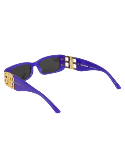 Balenciaga Rectangle-frame Sunglasses In Blue