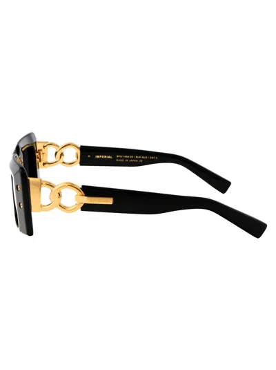Balmain Imperial Rectangular Chain Sunglasses In Black