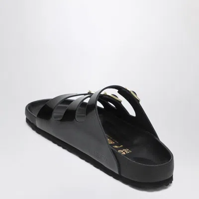 Birkenstock Black Sandals With Adjustable Straps And Gold-tone Buckles