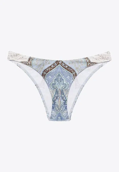 Zimmermann Wanderlust Scoop Lycra Bikini Bottom In Blue