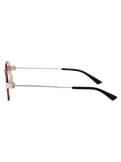 Bottega Veneta Metallic Silver Sunglasses In Multi
