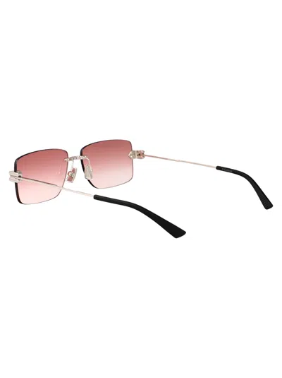 Bottega Veneta Metallic Silver Sunglasses In Multi