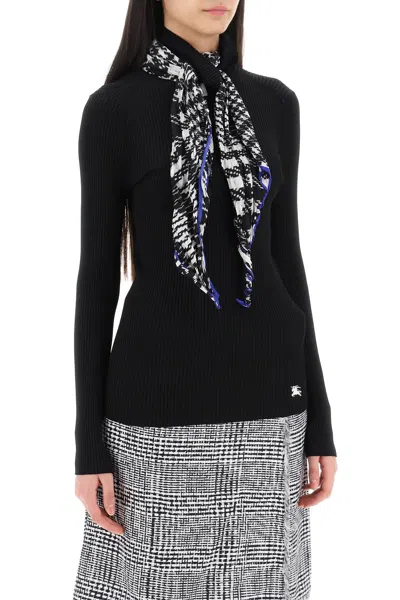 Burberry Black Viscose Blend Sweater In Blue