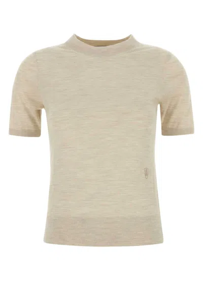Burberry Sand Wool T-shirt In Neutral