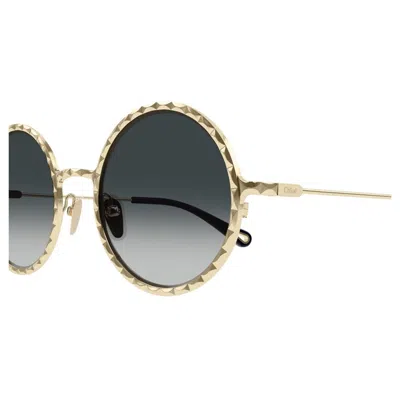 Chloé Gold Acetate Sunglasses In Gold