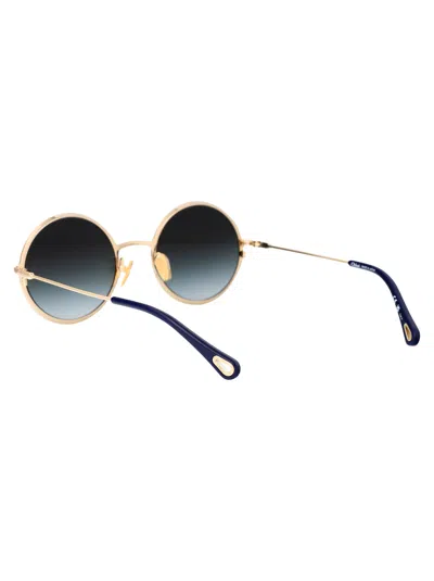 Chloé Gold Acetate Sunglasses In Gold