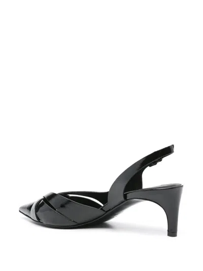 Del Carlo 60mm Slingback Leather Sandals In Black