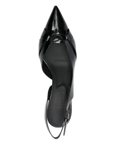 Del Carlo 60mm Slingback Leather Sandals In Black