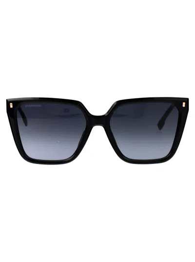 Dsquared2 Black Metal Sunglasses In Black