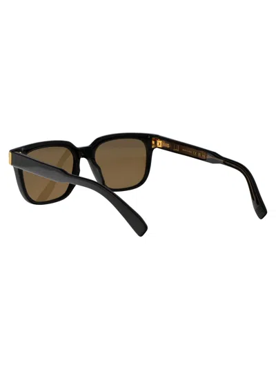Dunhill Black Acetate Sunglasses In Brown