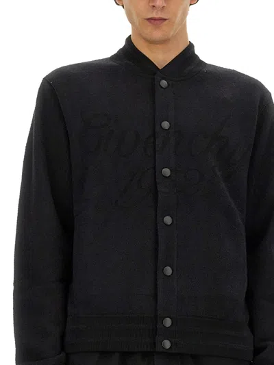 Givenchy Black Jacquard Logo Bomber Jacket In Black