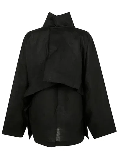 Homme Plisse Hempen Jacket In Black