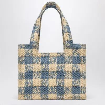 Loewe Font Raffia Tote In Blue
