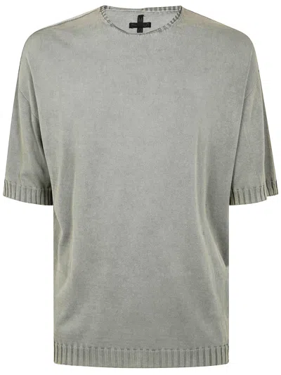 Md75 Light Oversized Reversible Short Sleeves Sweater In Gray