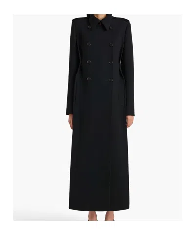 Khaite Donna Oversized Double-breasted Wool Coat In Black