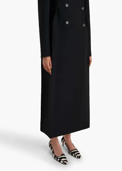 Khaite Donna Oversized Double-breasted Wool Coat In Black