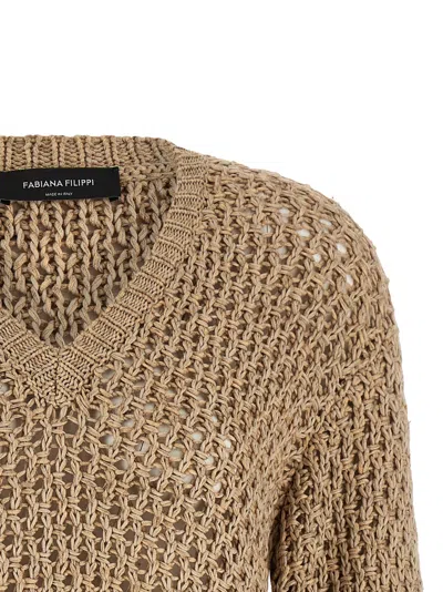 Fabiana Filippi Women Brown Moulin Wool Sweater, Xs Luxury Sweaters & Knitwear For Women Darveys In Neutral