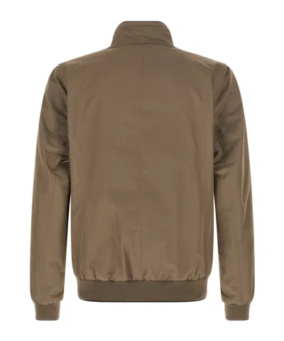 Moorer Polyester Manetti Jacket High Collar Design In Brown