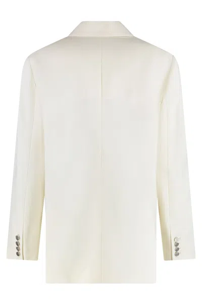 Mugler Double-breasted Jacket In White