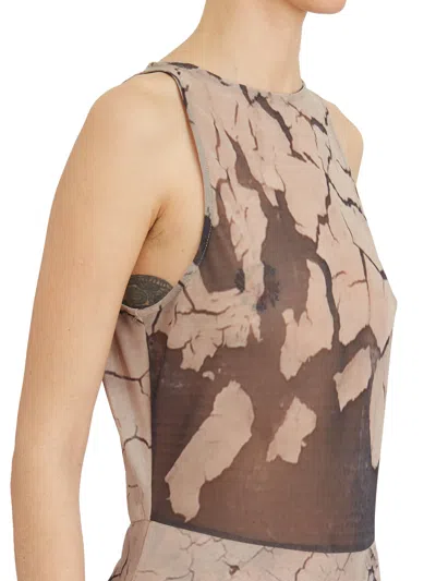 Nostrasantissima Printed Tulle Dress In Multi