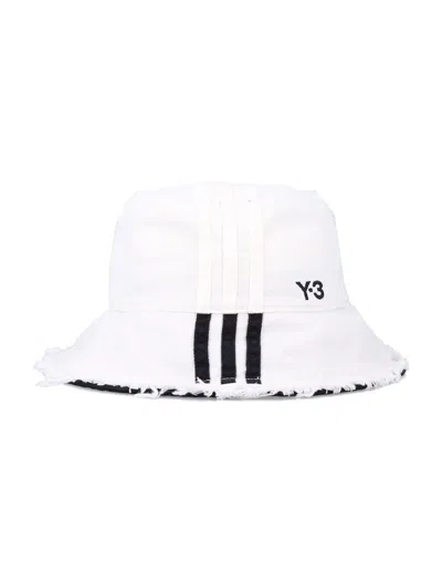 Y-3 Stripes Off-white Bucket Hat In White