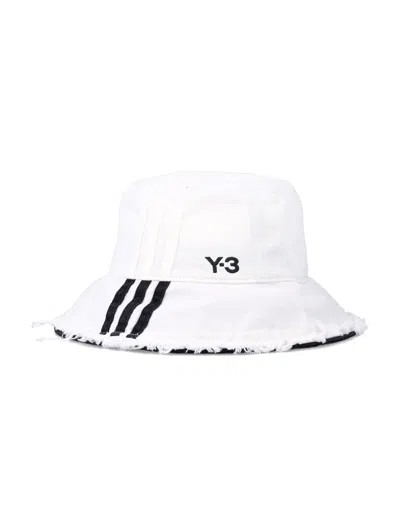 Y-3 Stripes Off-white Bucket Hat In White
