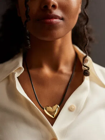 Baublebar Millie Bubble Heart Paracord Necklace In Black