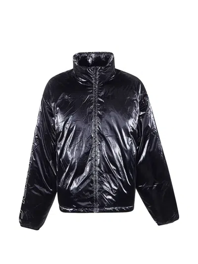 Essentials Ripstop Nylon Puffer Jacket In Black